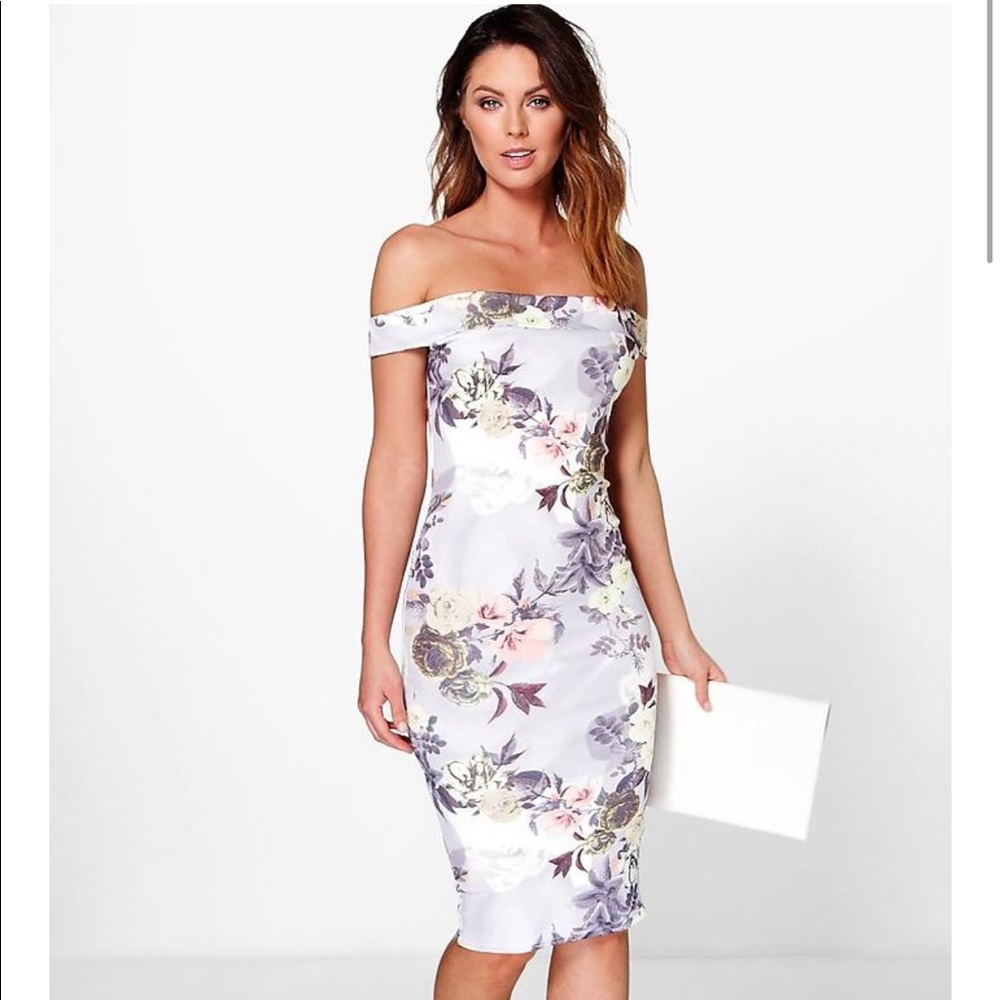 Boohoo Floral Off Shoulder Dress 4